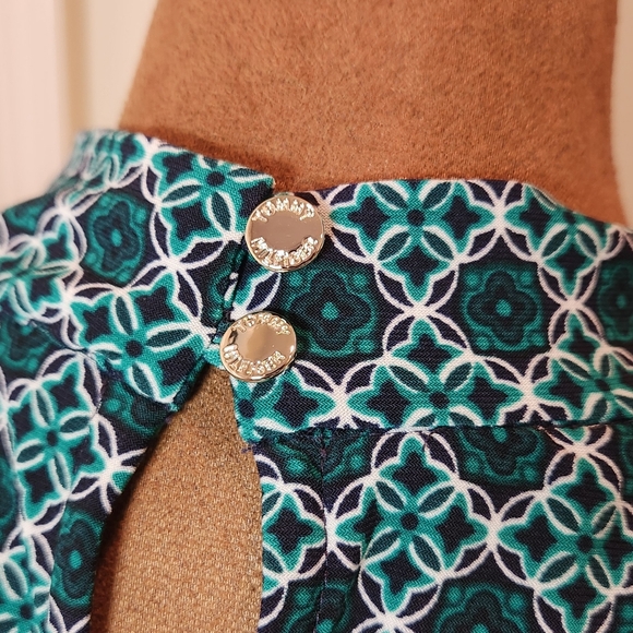 Tommy Hilfiger Sleeveless Green And Black Patterned Women's Top - Picture 5 of 9